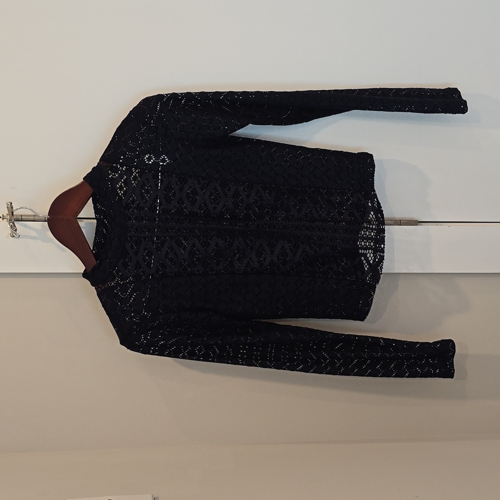 Zara Top with holes- Navy Blue